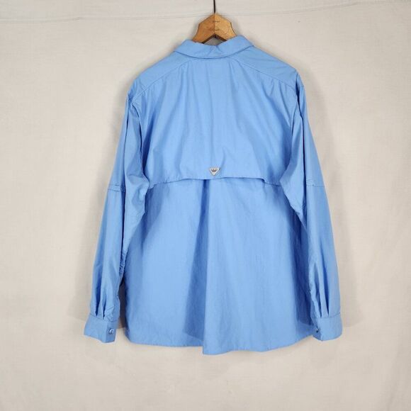 Columbia PFG Vented Fishing Shirt Men's 1X Green Button Up Long Sleeve Outdoors - Picture 2 of 6